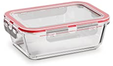 CURVER Glass Airtight Container (6pcs) - 780ml with Clip Lock - Easy Storage & Keeps Fresh - Freezer & Oven Safe