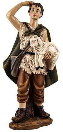 DRW Hirte Geburt mit Schaf aus Harz, handbemalt, 20 cm hoch