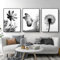 Martin Kench Lot de 3 posters esthétiques noirs et blancs, papillons, fleurs, pissenlit, tableaux muraux modernes, pour salon, chambre à coucher, décoration murale, sans cadre