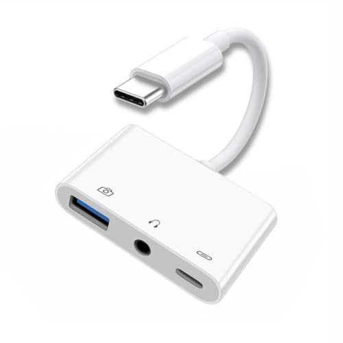 chenyang 3 in 1 USB C to 3.5mm Audio AUX & USB 2.0 Socket OTG Adapter with PD 15W Charge for Laptop Tablet Phone