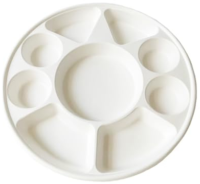 ECOFLAVOUR ADD THE GOODNESS Disposable 9 Compartment Heavy-Duty Plates Eco-Friendly Compostable Sugarcane Paper Plates - Pack of 25