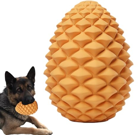 Novent Leckerli-Spender-Hundespielzeug | Robustes Tannenzapfen-Hundespielzeug aus Gummi für Aggressive Kauer - Haustierbedarf zum Spielen, Zähneputzen, Leckerli-Ausgabe