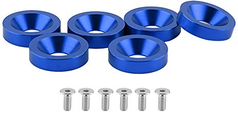 Unterlegscheiben/Bolzen-Set für Kfz-Nummernschild-Rahmen, leichte und robuste Konstruktion, 6 Stück (BLUE)