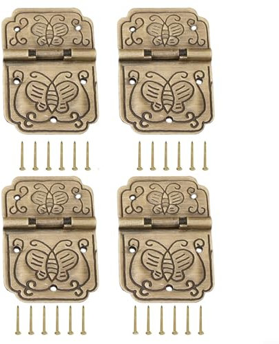 Vintage Style Small Hinge for Kitchen Cabinet Wooden Box Accessory (Bronze)