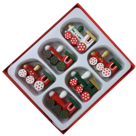 CIMAXIC 6 Stück Holzzug-weihnachtsanhänger Zum Bemalen Und Basteln Für Weihnachtsbaumdekoration