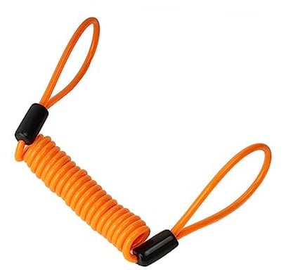 ULTECHNOVO 1.2m Orange Cable Wire Coated Spring Security Lock for Motorbike Scooter Prevents Riding Engaged