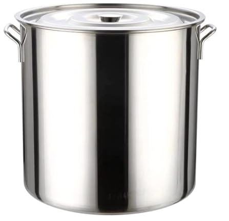 Stock Pot with Lid - Large 30L,45L,65L, Durable Stainless Steel Stockpot with Mirror Finish Lid - Versatile Cooking Pot for Delicious Meals(46.7 * 45.5cm(65L))