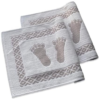 Soffy Creme & Braun 2er Pack Badematte | Natürliche Baumwolle Badteppich | Weiche Bad- und Duschvorleger | Für Bad, Dusche und Toilette Maschinenwaschbar, Schnell Trocknend Badvorleger I 1.040 gr
