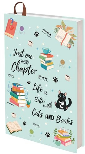 craspire A5 Polyester Katze Taschenbuch Buchhülle Abdeckung Schutz 12,4x8,8 Zoll Stoff Buchhülle Abdeckung Schutz für Hardcover Softcover Buch Romane Label Strap waschbar wiederverwendbar Bürobedarf