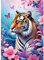 GDYEEH Fantasie Tiger Diamond Painting Erwachsene, 5D Schmetterling Diamant Kunst Bilder Anfänger, DIY Blumen Runder Vollbohrer Diamanten Malerei Stickerei Kreuzstich Geschenke Home Wand Dekor 30x40cm