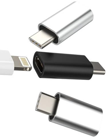 Adaptador Lightning a USB C (3 Pack)Tipo C Macho Enchufe para iPhone 16 15 Pro para Apple Hembra Jack Cargador Conector Adapter para iPad Lighting Cable Conversor Accesorios Compatible Con Samsung S25