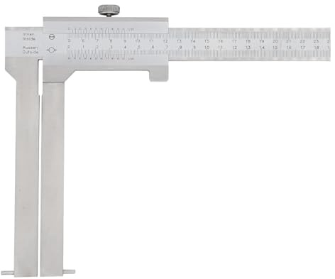 ASIMETO Bremstrommel-Messschieber 50-500 mm, Edelstahl, 0,05 mm | Lange Schnäbel 150 mm, Nonius und Feststellschraube, für Innenmessungen an Bremstrommeln, im Kunststoff-Etui