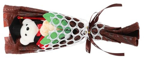 MAGICLULU Bouquet Laurea Con Fiori Artificiali Laurea Con Peluche Decorazione Per Foto e Design e Duraturo Per Festeggiamenti