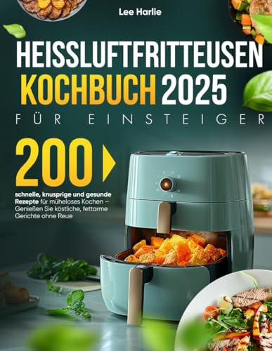 Heißluftfritteusen Kochbuch für Einsteiger: 200 schnelle, knusprige und gesunde Rezepte für müheloses Kochen – Genießen Sie köstliche, ferrarme Gerichte ohne Reue
