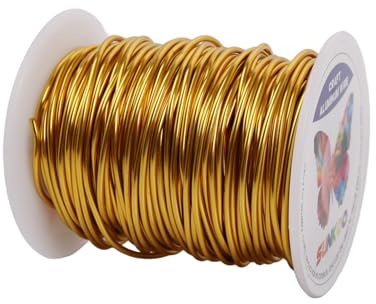1,5mm Gold Aluminiumdraht, 30m Aluminium Basteldraht, Dekodraht für Basteln, Schmuckherstellung, Modellieren und DIY-Projekte