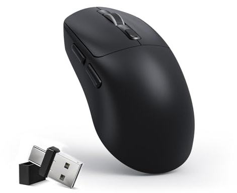 LOONASA USBC Wireless Mouse, Rechargeable Bluetooth Mouse for Macbook with 3-Mode Connectivity (TypeC/2.4G USB/BT), Silent Click, Long Battery Life, Multi-Device Optical Design for Laptop, PC, Mac
