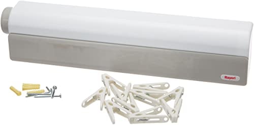 Rayen 0030-Tendedero Tendedero de Pared, Blanco, Madera, 44X10X6 cm, 22 Metros tendido
