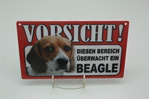 Beagle - Tierwarnschild - Vorsicht Tier Warnschild 20x12 cm Hund Hunde Schild 4