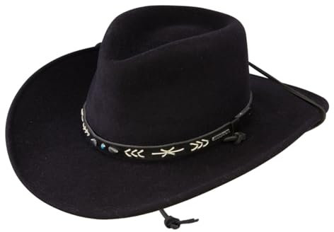 Stetson Men's Santa Fe Crushable Wool Hat - 7 1/2 - Black