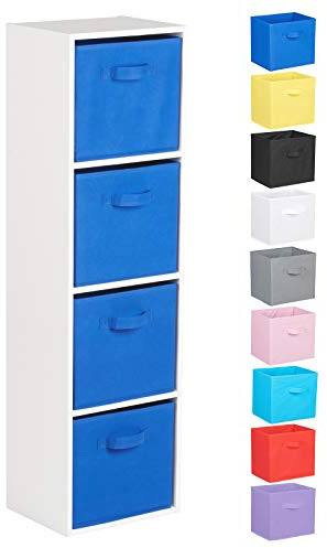 Hartleys 4 Tier White Cube Unit - Choice of Storage Boxes