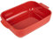 PEUGEOT - Rectangular Ceramic Baking Dish - 25 cm (including handles) x 15.5 cm x 5.5 cm - Capacity: 1.4 L - 2-3 Servings - 10 Year Guarantee - Made In France - Red Colour