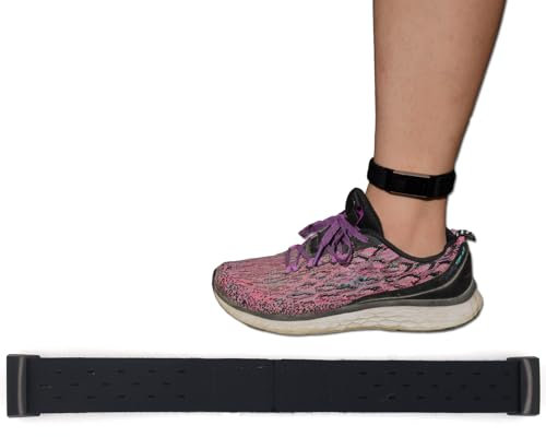 Breathable Hook and Loop Ankle Band for Fitbit Charge 4/3/SE Fitness Tracker, Ankle Strap for Men and Women, Black, Medium