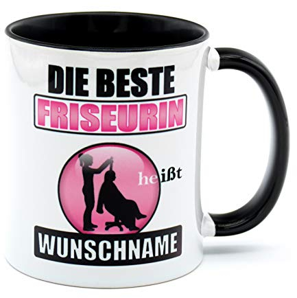 Die besten Friseurin heißen Wunschname 6474 Tasse mit Namen Becher Kaffeetasse Kaffeebecher Beruf Kollegin Friseur Sachen Geschenk Geburtstag Zubehör Artikel Produkte Arbeit Jubiläum Weiss