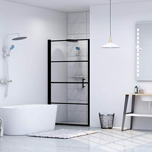 vidaXL Duschtür Hartglas 100 x 178 cm Schwarz
