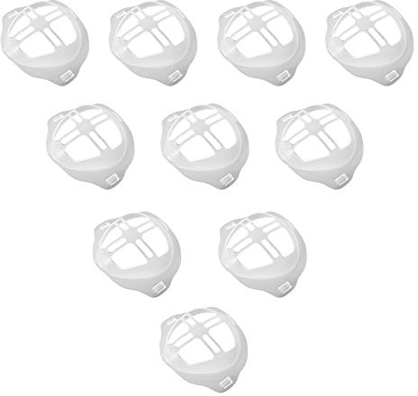 eLITe Abstands-Maskenhalter 3D, Rahmen-Maskenhalterung, mehr Platz für bequemes Atmen, Maskeneinlage, Lippenschutz, waschbar, wiederverwendbar, 10 Stück