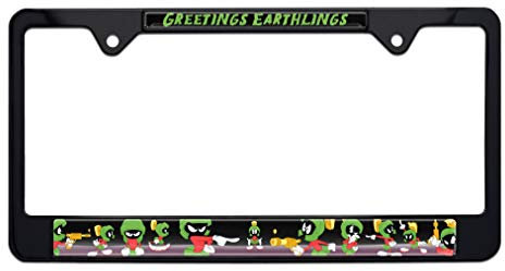 Elektroplate Marvin Black License Plate Frame, Number Plate Cover