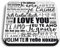 1 x Square MDF Fridge Magnet - I Love You Languages Foreign 14432