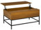 HOMCOM Mesa de Centro Elevable Mesita de Comedor Mesa de Café Versátil con Almacenaje Oculto Patas de Metal para Salón Comedor 90x60,5x45,5 cm Teca