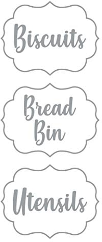 Biscuits Bread Bin Utensils Canister Stickers Self-Adhesive Waterproof Vinyl Kitchen Decal (Blue)