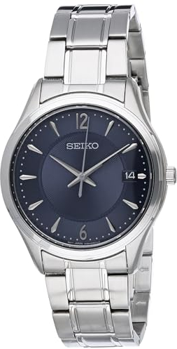 Seiko Herren Analog Quarz Uhr mit Edelstahl Armband SUR419P1