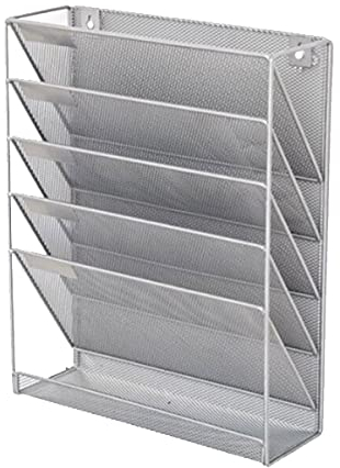 TentHome Wand Zeitschriftenhalter Prospekthalter A4 Flyerhalter Prospektspenderset Drahtgeflecht Zeitungshalter Metall Zeitschriftensammler Magazinhalter Hängeorganizer für Zeitschriften Silber