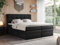 MKS MEBLE Boxspringbett 180x200 mit Bettkasten und Matratze H4 - Boxbett - H4 Schwarz Kunstleder - ERNI King