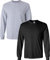 Gildan Mens Ultra Cotton Long Sleeve T-Shirt, Style G2400, Multipack, Sport Grey/Black (2-pack), XXL