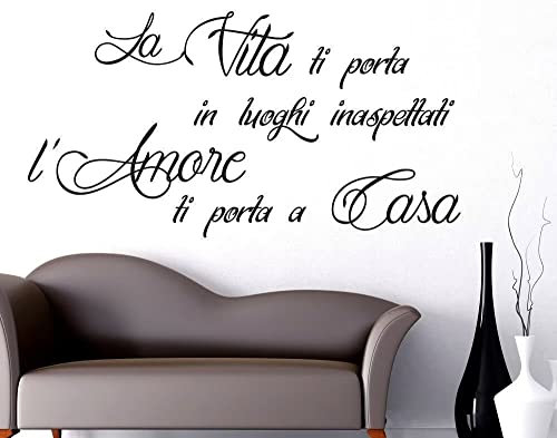 Adesivi Murali Frasi Nero Italiano Frasi Farfalle Adesivo da Parete per Casa Cucina Camera da Letto Soggiorno Ufficio Decorazione Murale