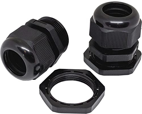 Lumonic 10x Kabelverschraubung M32 PG29 IP67 metrisch d16-21mm I Kabeldurchführung wasserdicht in schwarz I Verschraubungen, Schlauchdurchführung M32