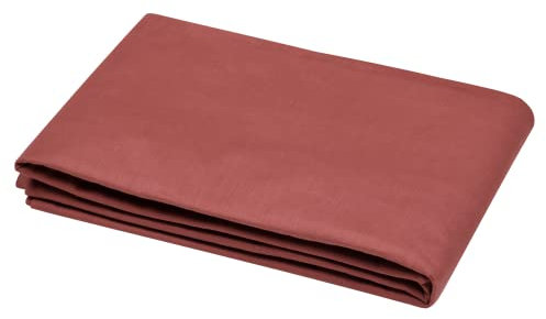 STOF - Drap Plat -Taille 240x300 cm - 100% Coton certifié Oeko-Tex - Couleur Grenache - Modèle Eden - Linge de Lit pour Maison - Doux et Confortable