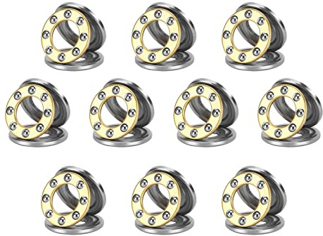 HiPicco Thrust Ball Bearings, 10pcs F6-14M Miniature Plane Axial Ball Bearing 3-in-1, 6mmx 14mm x 5mm Chrome Steel Single Direction