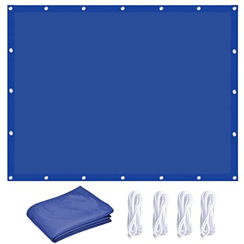 Voile d'ombrage Rectangulaire 3 x 4 m Polyester Anti-déchirure, Protection UV 98% Toile ombrage pergola avec Le Kit de Fixation pour en Plein air, Jardin, Terrasse, Bleu Foncé