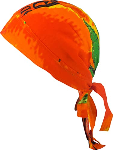 fashionchimp Zandana aus 100% Baumwolle, Bandana-Kopftuch, Bikertuch für Damen und Herren, Muster-Print (Orange-Marihuana)