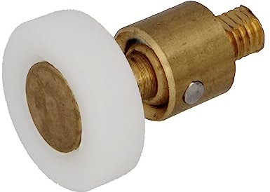 Amig - Rodamiento Mampara de Ducha - Juego de 2 Unidades - Ø 21 x 30 mm - Rodamiento Articulado y Tornillo M6- Para Puerta Corredera de Duchas de Baños - Nylon Blanco