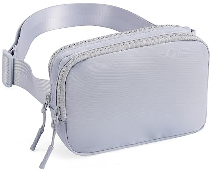 CLUCI Bauchtasche Damen Klein, Frauen Gürteltasche Herren, Sport Mode Sling Bag, Stylisch Crossbody Umhängetasche Hüfttaschen mit Verstellbarer Schultergurt,Grau-blau