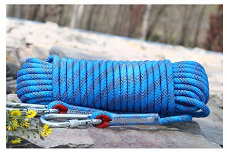 Kletterseil 12 Mm Statisches Kletterseil 30m (98ft) 60m (197ft) 120m (394ft) 200m (656ft) Outdoor Kletterseil Fluchtseil Abseilseil Fallschirmseil Der Feuerwehr ( Color : Blue , Size : 12mm x 200m )