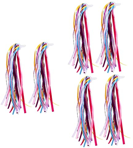 INOOMP 3 Paare Schleife Scooter-band Regenbogen-luftschlangen Am Lenker Fahrrad Dekoration Fahrradstreamer Für Mädchen Fahrradlenkerbänder Fahrradgriffband Roller Kette Kind Polyester
