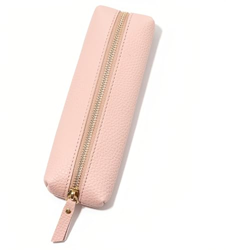 AILIPLUS Federmäppchen/Pencil Case, Stoff aus PU für Jungen &Mädchen,Teenager Stiftetasche Stiftemappe Unisex Federtasche, mit praktischem Reißverschluss, Mäppchen Ideal für Schule, Uni & Büro- Rosa