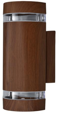 Mengjay Wandleuchte Aussen/Innen,GU10 Aluminium Up Down Außenbeleuchtung Außenwandleuchte,Modern Wasserdichte IP54 Außenleuchte für Balkon Haus Treppenhaus (Braun)