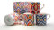 heritage FINE Bone China Set of 4 Mugs Gift Boxed Ikat Design Mugs Free UK DELIVERY